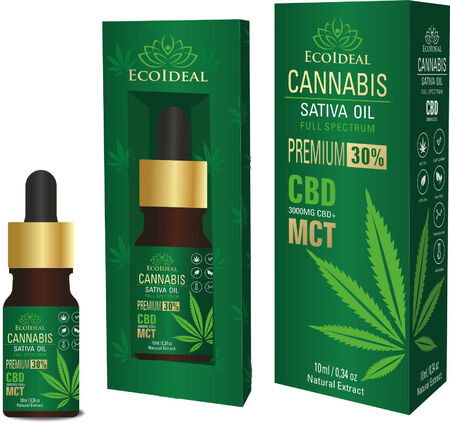 CBD Sativa oil PREMIUM  - 30%  ( 10МЛ )