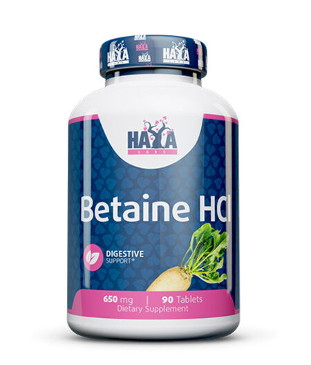 HAYA LABS BETAINE HCL 650MG / 90 TABS.