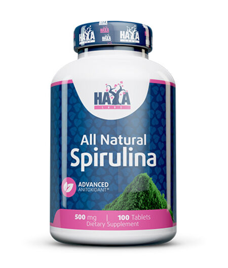 HAYA LABS ALL NATURAL SPIRULINA 500MG. / 100 TABS.