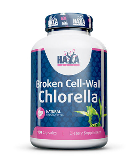 HAYA LABS BROKEN CELL WALL CHLORELLA 500MG. / 100 CAPS.