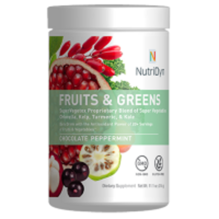 NutriDyn Fruits and Greens – Chocolate Peppermint Flavour (Плодове и зеленолистни с вкус на шоколад и мента) ~30 дози