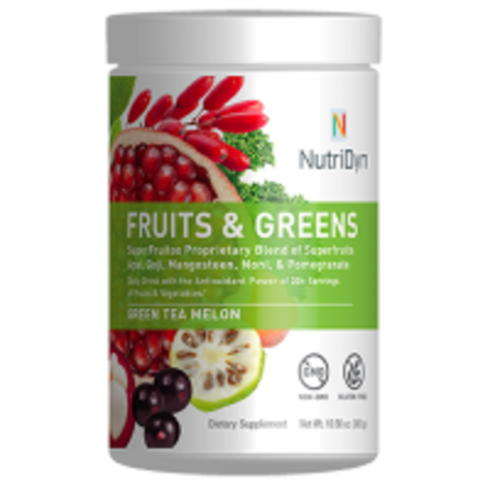 NutriDyn Fruits and Greens – Green Tea and Melon Flavour (Плодове и зеленолистни с вкус на зелен чай и пъпеш) ~30 дози