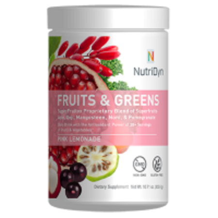 NutriDyn Fruits and Greens – Pink Lemonade Flavour (Плодове и зеленолистни с вкус на розова лимонада) ~30 дози