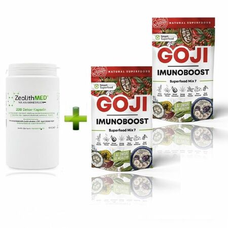 Супер хранителни добавки за по-добро здраве и уелнес. ZeolithMed 200 к-ли + Superfood Mix 7 Goji Imunoboost 200г 10 дози