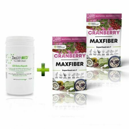 Супер хранителни добавки за по-добро здраве и уелнес. ZeolithMed 600 к-ли + Superfood Cranberry Mix 7 Maxfiber 200г 10