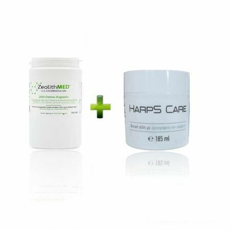 Промо пакет ZeolithMeD - Detox 200 капсули + Harps Care (Масажен гел за тяло), 185 ml