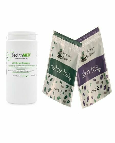 МЕСЕЧЕН ПАКЕТ , Nature’s Balance Detox Tea + Slim Fit Balance, +ZeolithMeD 200 капсули, 100 g + 100 g +200 капсули